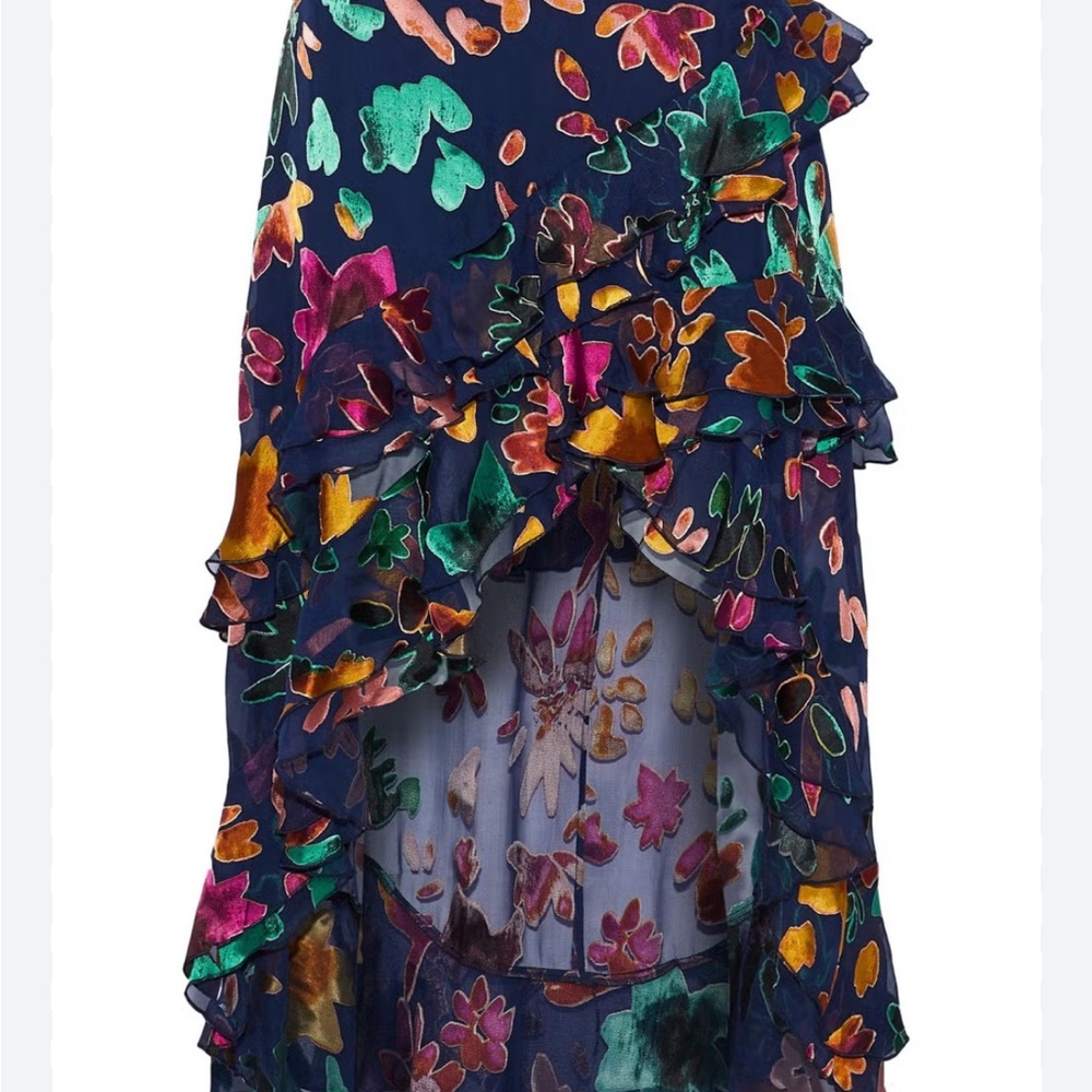 NWOT Alice + Olivia Pink and Blue Asymmetrical Cocktail Skirt
